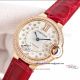 Perfect replica of Cartier Blue Balloon Rose Gold Diamond Bezel Red Leather Strap Watch (3)_th.jpg